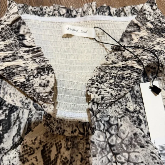 Mustard Seed Snake Print Ruffle Skort - Picture 4 of 6